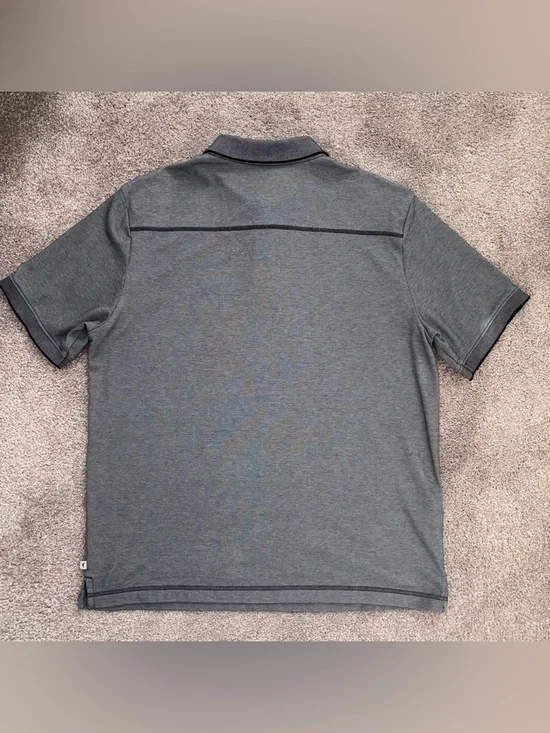 Tommy Bahama Men's Short Sleeve Polo Shirt Black/Gray Textured Large - EUC - Picture 4 of 9